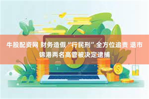 牛股配资网 财务造假“行民刑”全方位追责 退市锦港两名高管被决定逮捕